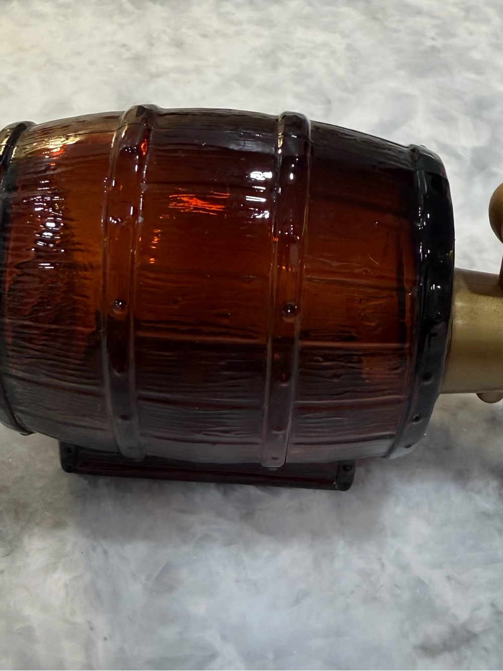 Avon Amber Glass Barrel Beverage Dispenser